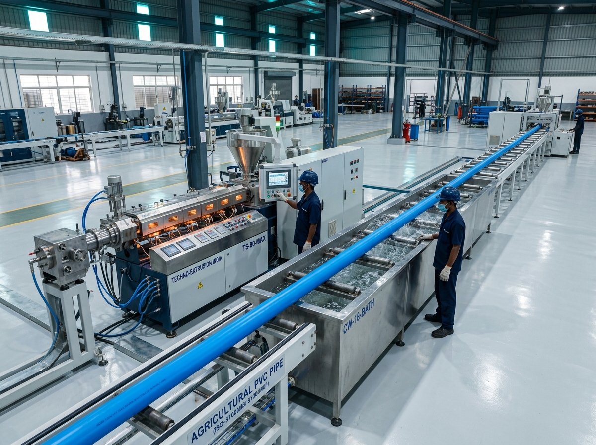 Alfa Agro twin screw PVC pipe manufacturing extrusion line